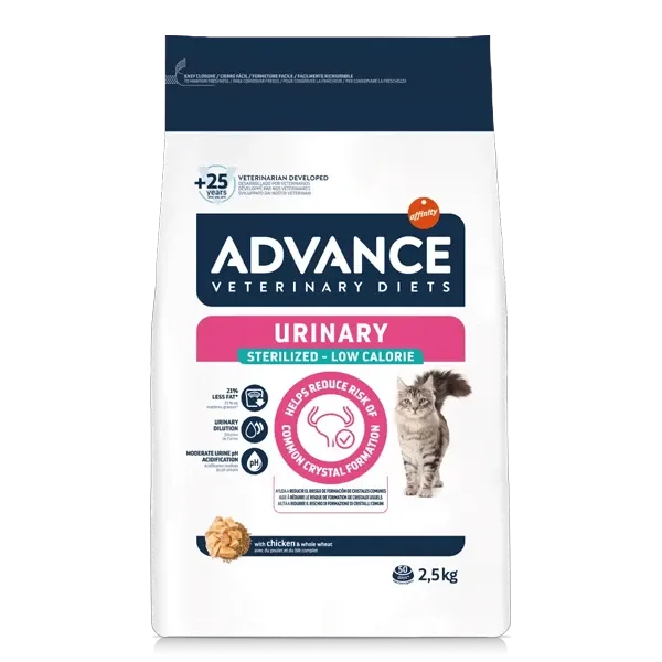 Advance Veterinary Diets Urinary Low Calorie - Sterilized chat - 2,5 kg - ADVANCE