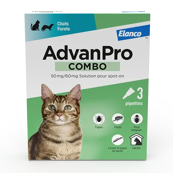 AdvanPro Combo - 3 pipettes puces et tiques pour chat - ELANCO