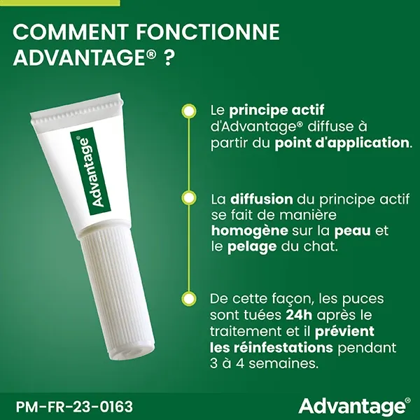 Advantage 80 - 6 x 0,8 ml - Pipettes antiparasitaires Chat et lapin - 6 pipettes - ELANCO 6