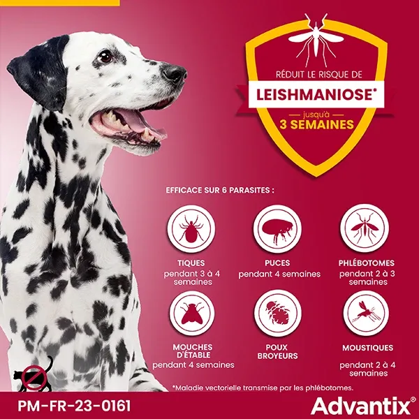 ADVANTIX Grand chien - Anti puce - 25 à 40 kg - 4,0 ml - 6 pipettes - ELANCO 3