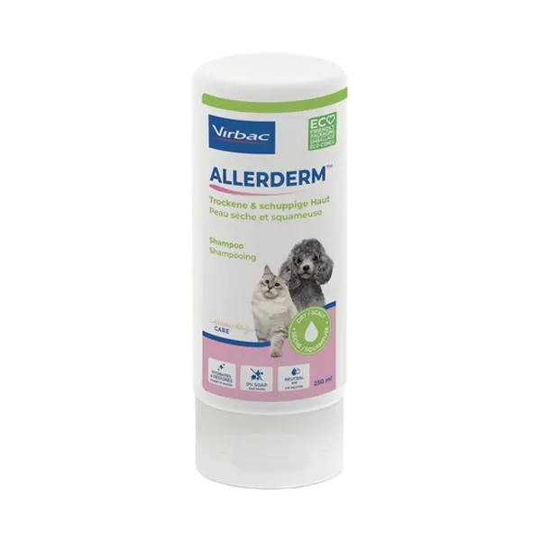 Allerderm - Shampooing peau sèche et squameuse du chien et du chat - 250 ml - VIRBAC