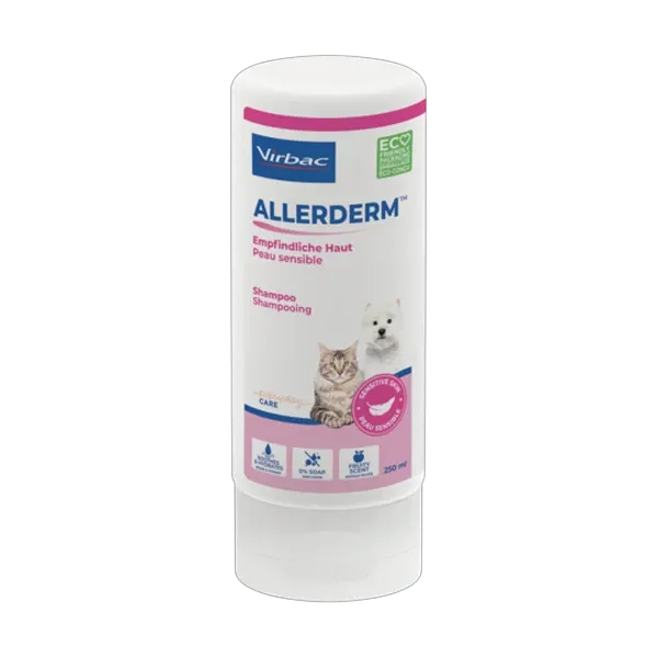 Allerderm - Shampooing peau sensible du chien et du chat - 250 ml - VIRBAC