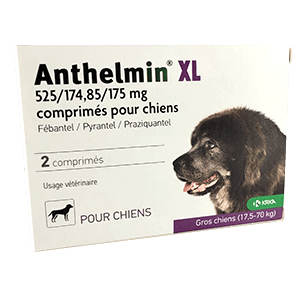 Anthelmin XL - Vermifuge grand chien - De 17,5 à 70 kg - KRKA