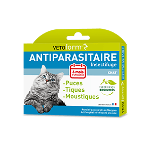 Antiparasitaire insectifuge - 6 pipettes - Chat - VETOFORM