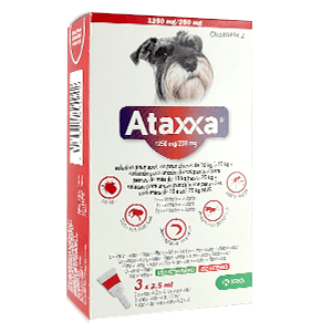 Ataxxa - Κατά ψύλλων και τσιμπουριών - 3 Πιπέτες - Σκύλος - από 10 kg έως 25 kg - KRKA