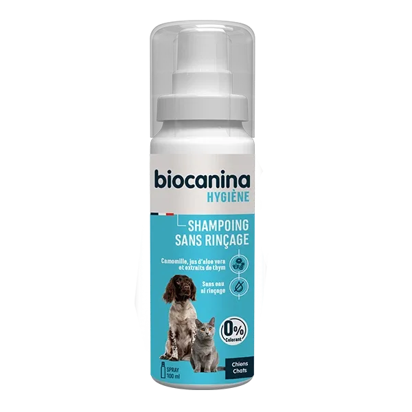 Shampoo sem enxágue - spray - Cão e Gato - 100 ml - BIOCANINA