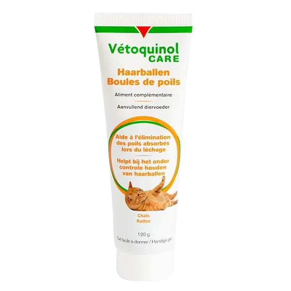Boule de poils - Elimination des boules de poils - Chat - 120 g - VETOQUINOL CARE