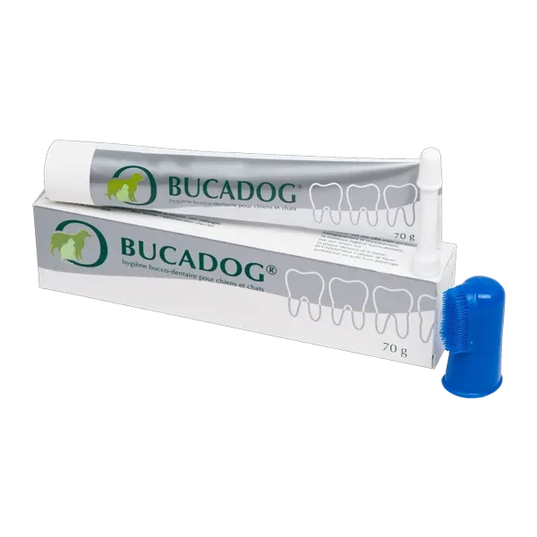 Bucadog - Dentifrice avec doigtier pour chien - 70 g - OSALIA