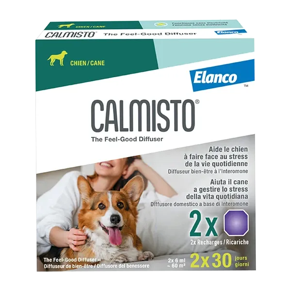 Calmisto Chien - Lot de 2 recharges - Interomone - Stress - ELANCO