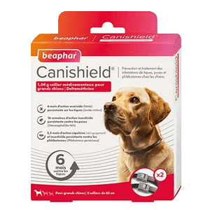 Canishield - Αντιπαρασιτικό κολάρο - Μεγαλόσωμοι σκύλοι - Σετ 2 τεμαχίων - BEAPHAR