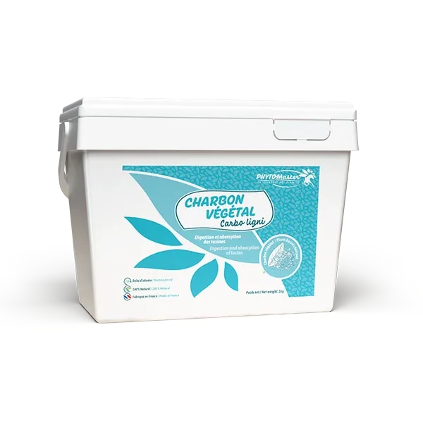 Charbon végétal - Digestion et Absorption des toxines pour cheval - 1 kg - PHYTOMASTER