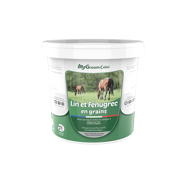 Lin et Fénugrec en grains - Mash riche - Cheval - 1 Kg - MyGroomCare - CDN HORSE
