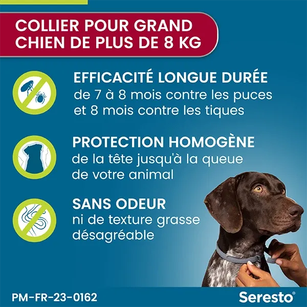 Collier Seresto anti-puces pour grand chien plus de 8 kg - ELANCO 2