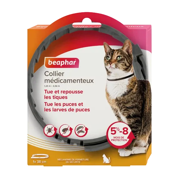 Collier antiparasitaire chat - 38 cm - BEAPHAR