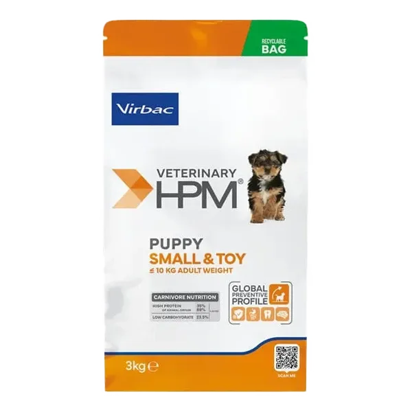 Croquettes chiot - Veterinary HPM Small & Toy - Contrôle de poids - 3 kg - VIRBAC