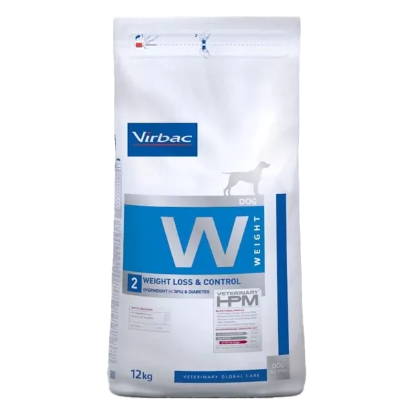 Croquettes pour chien diabétique - HPM W2 Weight loss & diabetes - 12 kg - VIRBAC