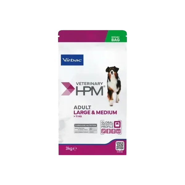 Croquettes chien - Perte de poids - Veterinary HPM Adult Large & Medium - 3 kg - VIRBAC