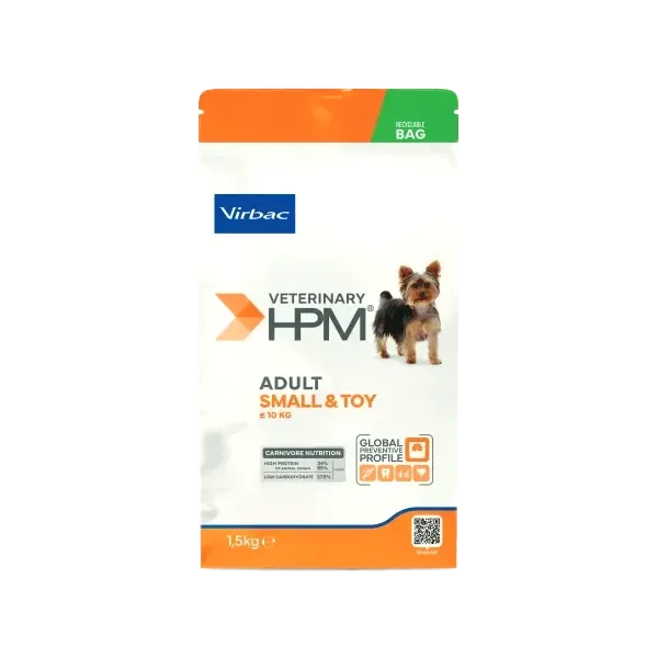 Croquettes chien - Contrôle de poids - Veterinary HPM Adult Small & Toy - 1,5 kg - VIRBAC