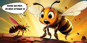 Image principale de l'article sur le varroa et la varroase d'une abeille qui prévient une attaque de mythes dans les ruches