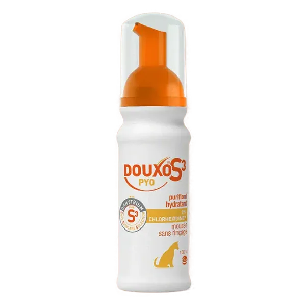 Douxo S3 Pyo Mousse désinfectante et hydratante pour chien et chat - 150 ml - CEVA