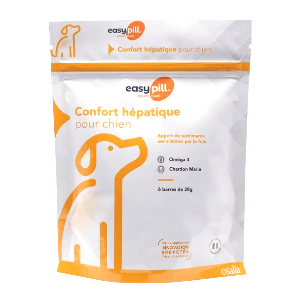 Easypill Confort hépatique - Soutien du foie - 6 barres de 28 g - Chien - OSALIA