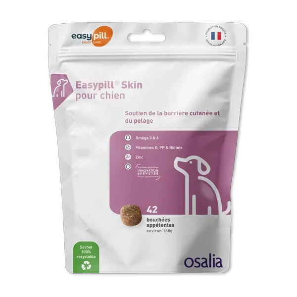 Easypill Skin - Soutien de la barrière cutanée - 42 bouchées appétentes - Chien - OSALIA