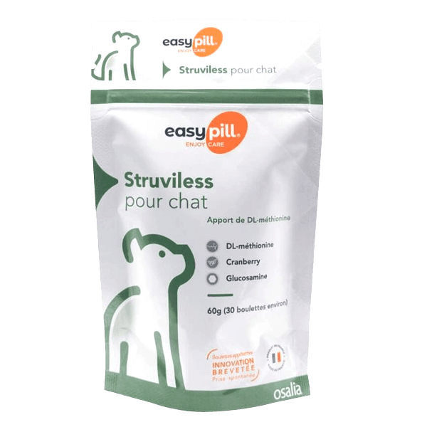 Easypill Struviless - Calculs de struvite - 30 boulettes de 2 g - Chat - OSALIA