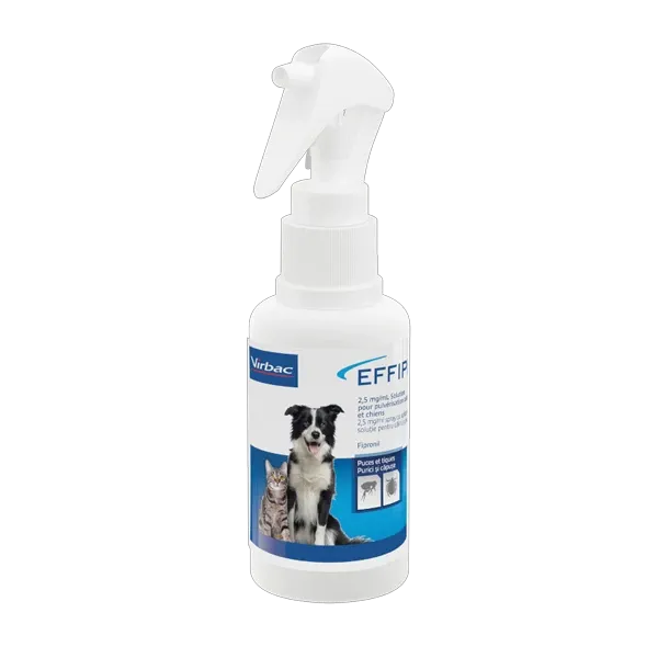 Effipro spray 2,5 mg/ml - Antipuces et tiques pour chien et chat - 100 ml - VIRBAC