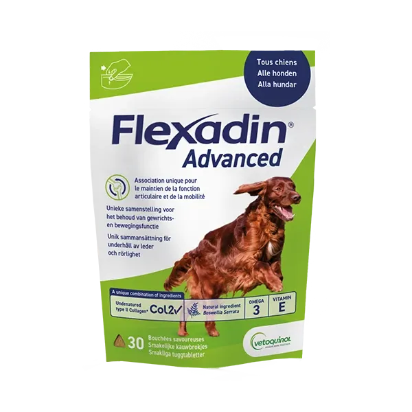 Flexadin Advanced - Joint Support - Osteoarthritis - Dog - 30 Chews - VETOQUINOL
