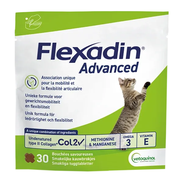 Flexadin Advanced pour les articulations du chat - 30 bouchées appétentes - VETOQUINOL
