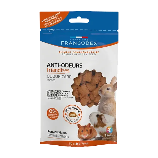 Friandises Anti-odeurs pour lapins et rongeurs - 50g - FRANCODEX