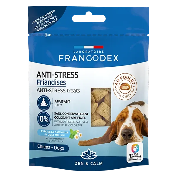 Friandises - Anti-stress chien - Poulet - 75 g - FRANCODEX
