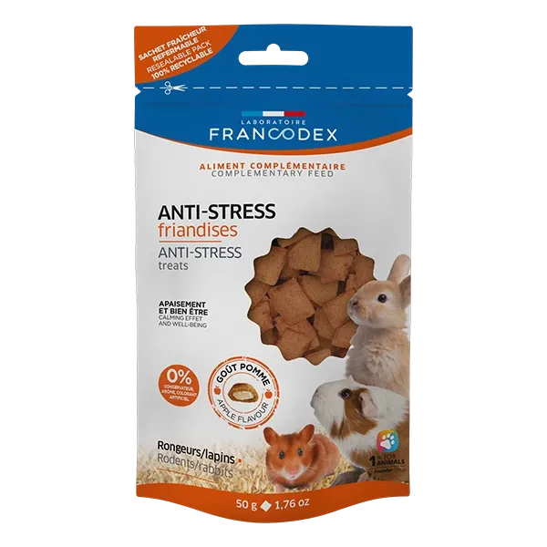 Friandises - Anti-stress Rongeurs et Lapins - Pomme - 50 g - FRANCODEX