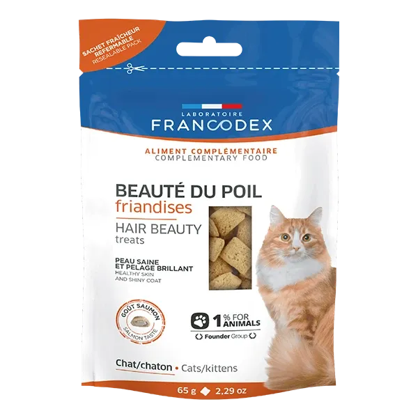 Friandises Beauté du poil du Chat et du Chaton - Saumon - 65 g - FRANCODEX