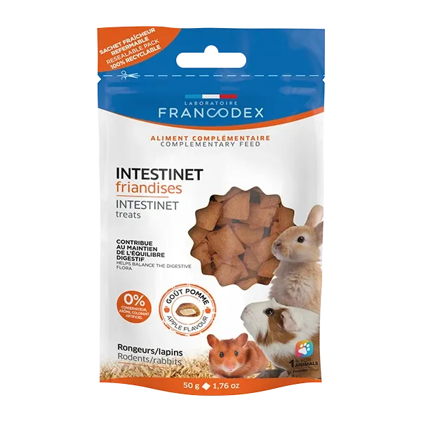 Friandises Intestinet - Troubles digestifs - 50 g - Rongeurs et Lapins - FRANCODEX