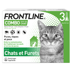 Frontline Combo Chat - Anti-puces chat et furet - 3 pipettes - BOEHRINGER INGELHEIM