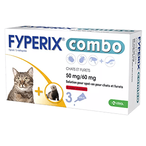 Fyperix Combo - Antipulgas y garrapatas - Gatos y hurones - 3 pipetas - KRKA