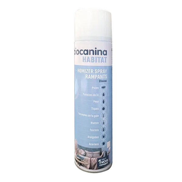 Homizer spray rampanti - Insetticida Habitat - Pulci, Pidocchi, Cimici dei letti - 300 ml - BIOCANINA