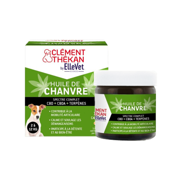 Huile de Chanvre - Articulations et démangeaisons - Chien - 2 à 10 kg - 45 capsules - Clément Thékan