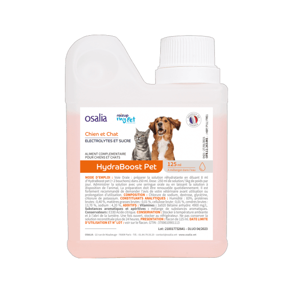 Hydraboost Pet - Déshydratation - Electrolytes - 125 ml - Chien et chat - OSALIA