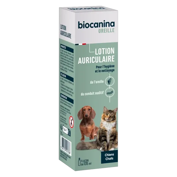 Lotion auriculaire - Nettoyage des oreilles - Chiens et chats - 135 ml - BIOCANINA