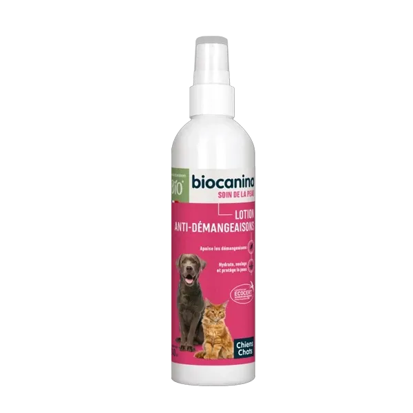 Lotion anti-démangeaisons pour chien et chat - Bio - 240 ml - Biocanina