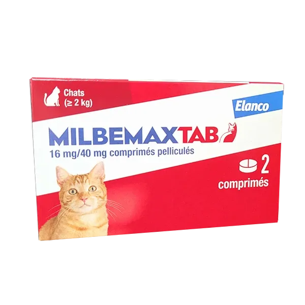Milbemax Tab Chat - Vermifuge chat à large spectre pas cher - Plus de 2 kg - ELANCO