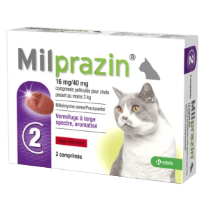 Milprazin Chat - Vermifuge à large spectre chat - plus de 2 kg - KRKA