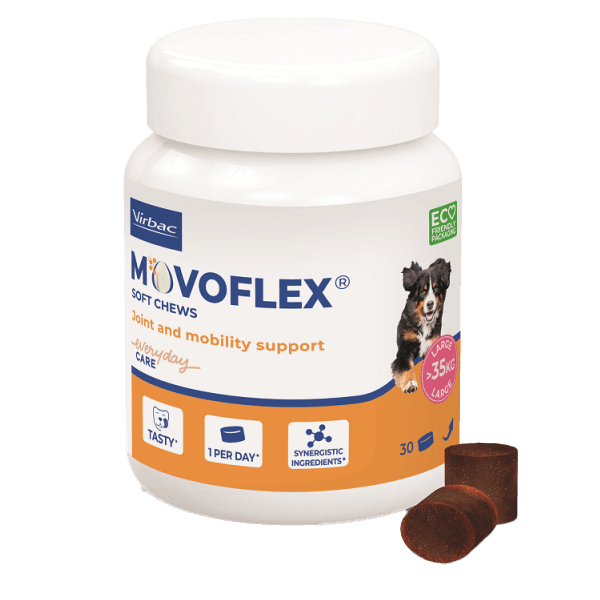 Movoflex L - Articulations et mobilité - Plus de 35 kg - 30 bouchées de 6 g - Chien - VIRBAC