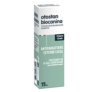Otostan - Traitement de la gale des oreilles chien et chat - 15 ml - BIOCANINA
