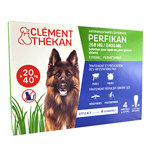 Perfikan - Antiparasitaires externes - 268 mg/2400 mg - Grand chiens - de 20 à 40 kg - CLÉMENT THÉKAN