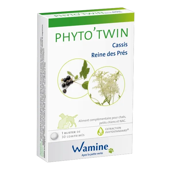 Phyto'twin Cassis et reine des près - Gelenkfunktion für Hund, Katze, Kleinnager - 30 Tabletten - WAMINE
