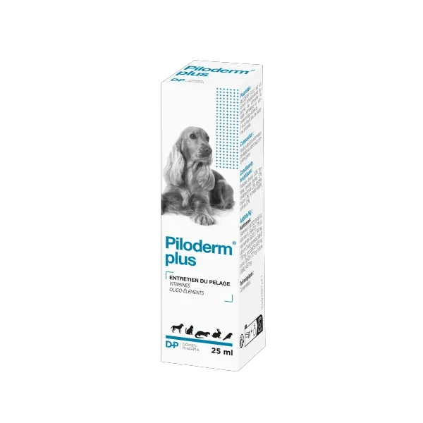 Piloderm plus - Entretien du pelage - Vitamines - 25 ml - Chien, chat et NAC - DOMES PHARMA