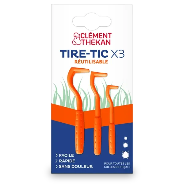 Tire-tic x3 - 3 Crochets à tiques - Antiparasitaires externes - CLÉMENT THÉKAN